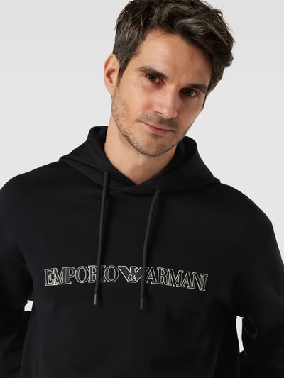 Emporio Armani Bluza z kapturem z wyhaftowanym logo Czarny 3