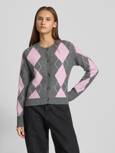 Only Kurtka z dzianiny o kroju regular fit z dodatkiem wełny model ‘BRIGHTON’ Różowy 4