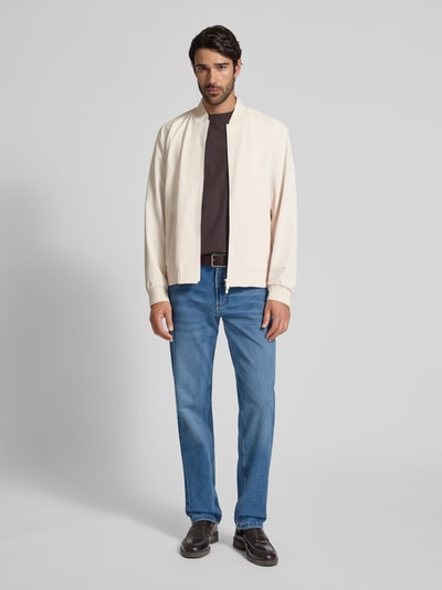 BOSS Regular fit blouson met fijne structuur, model 'HANRY' Offwhite - 1