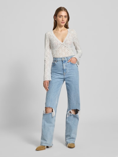 Gina Tricot Longsleeve mit Ausbrenner-Effekt Offwhite 1