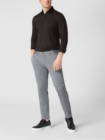 Roy Robson Slim fit chino met stretch  Middengrijs - 1