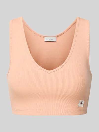 Calvin Klein Jeans Bralette mit Label-Patch und V-Ausschnitt Rosa 2