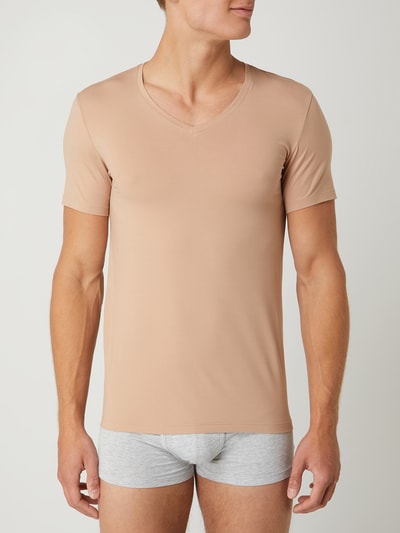 Hanro T-shirt met V-hals Beige - 3