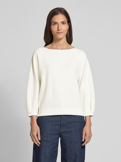 OPUS Sweatshirt mit U-Boot-Ausschnitt Modell 'Gasba' Offwhite 4