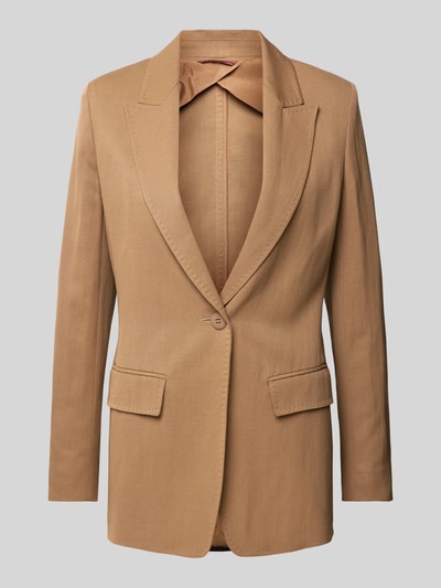 Max Mara Studio Blazer met klepzakken, model 'GITANE' Lichtbruin - 2