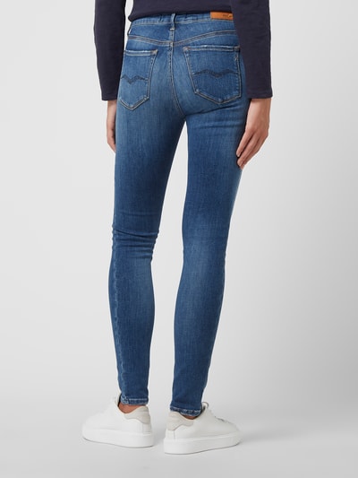 Replay Skinny fit high waist jeans met stretch, model 'Luzien' Blauw - 5