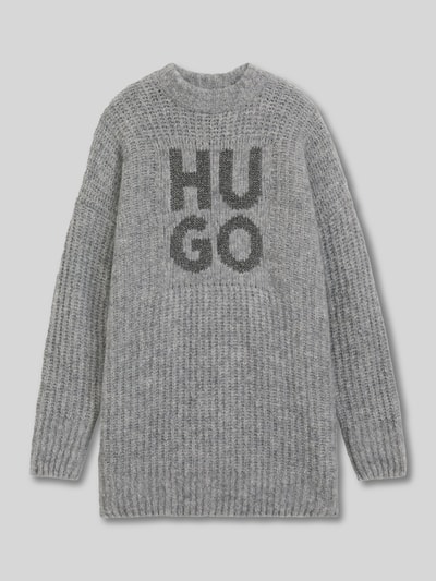 HUGO Oversized Strickpullover aus Woll-Mix Modell 'SLOGUIS' Mittelgrau 2