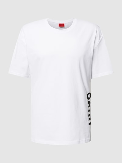 HUGO T-shirt o luźnym kroju z nadrukiem z logo Biały 2