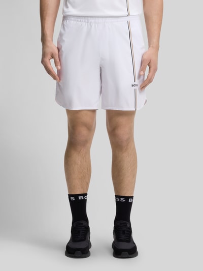 BOSS Green Regular Fit Sportshorts mit Logo-Details Modell 'SH_TOC GAME 8 INCH' Weiss 4