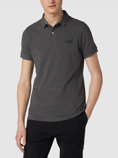 Superdry Poloshirt mit Label-Stitching Modell 'CLASSIC' Anthrazit 4