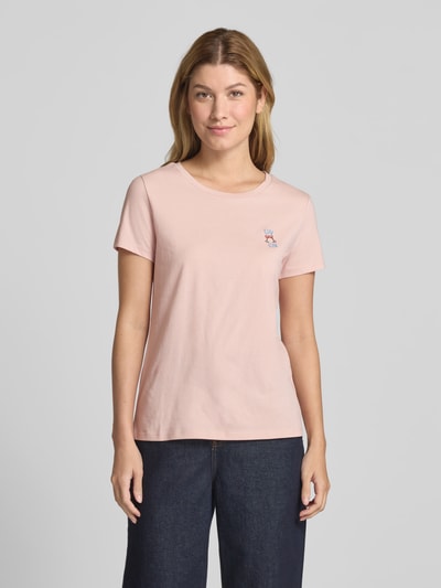 Tom Tailor Denim Regular Fit T-Shirt aus reiner Baumwolle Hellrosa 4