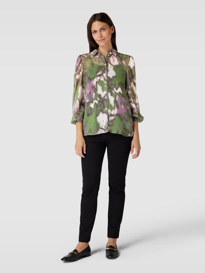 Jake*s Collection Blouse met all-over motief Grasgroen - 1