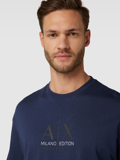 ARMANI EXCHANGE Comfort Fit T-Shirt mit Label-Print Marine 3