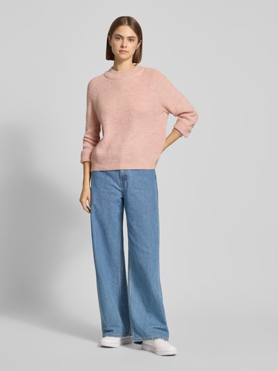 Only Comfort fit gebreide pullover met ronde hals en kraag, model 'JESS' Rosé - 1