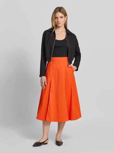 Essentiel Antwerp Ausgestellter Midi-Rock mit verdecktem Reißverschluss Modell 'JAELYN' Orange 1