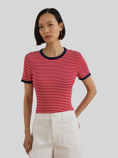 Lauren Ralph Lauren Slim Fit T-Shirt aus Baumwoll-Mix Rot Melange 4