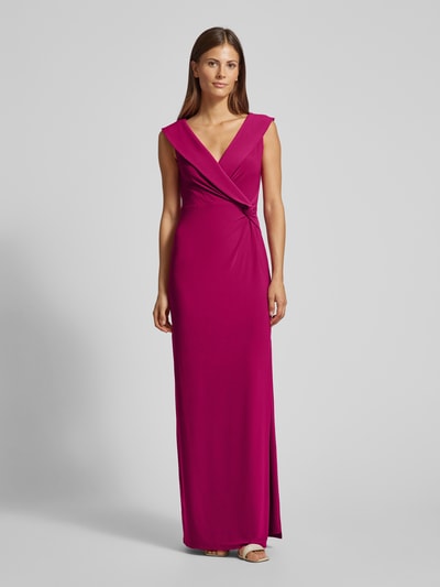 Lauren Ralph Lauren Abendkleid mit Knoten-Detail Modell 'LEONIDAS' Kirsche 4