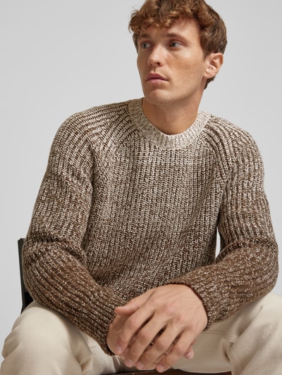 BOSS Strickpullover mit Rundhalsausschnitt Modell 'Ezrano' Offwhite 3