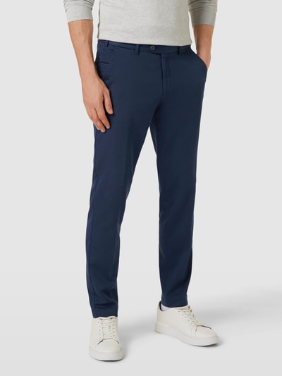 Hiltl Spodnie materiałowe o kroju slim fit z kantami model 'Tourist 2.0' Granatowy 4