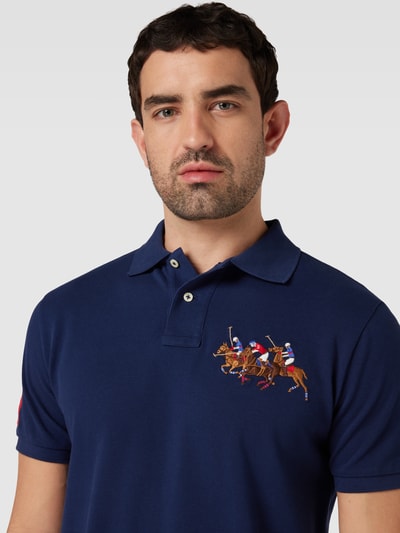 Polo Ralph Lauren Custom Slim Fit Poloshirt mit Motiv-Stitching Marine 3