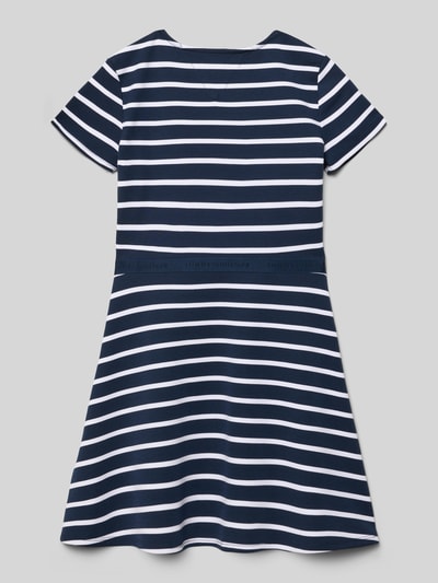 Tommy Hilfiger Teens Tailliertes Freizeitkleid mit Allover-Muster Dunkelblau 3