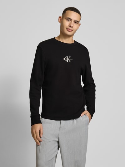 Calvin Klein Jeans Longsleeve mit Logo-Stitching Black 4