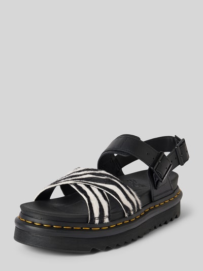 Dr. Martens Plateausandalen met dierenprint, model 'Voss II' Zwart - 1