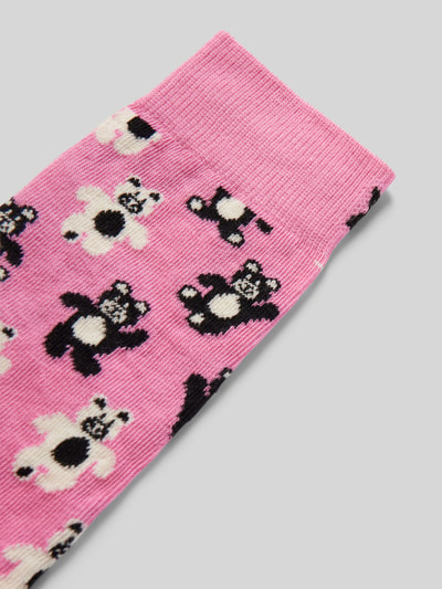 Happy Socks Socken mit Motiv-Print Modell 'Teddy Bear' Rosa 2