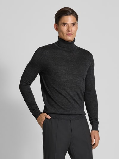 Christian Berg Men Pullover aus Merino-Mix mit Rollkragen Anthrazit Melange 4
