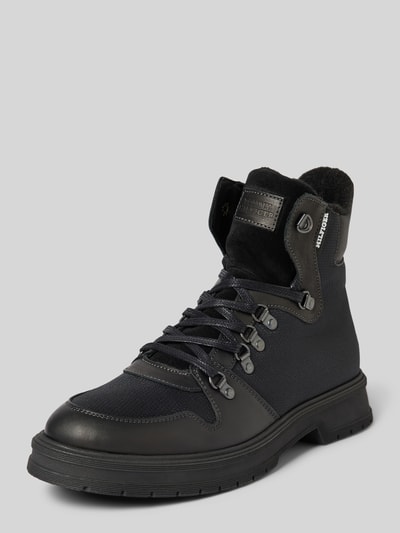 Tommy Hilfiger Veterboots van leer met labelpatch Zwart - 1