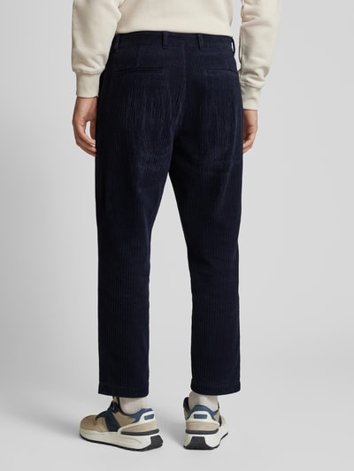 Casual Friday Regular fit corduroy broek met riemlussen, model 'Pepe' Marineblauw - 5