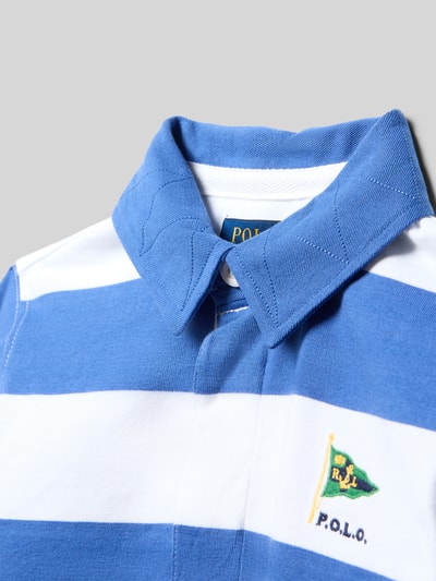 Produktfoto, Regular Fit Poloshirt aus reiner Baumwolle von Polo Ralph Lauren Kids w dwukolorowym stylu z wyhaftowanym logo, kołnierzyk polo, długi rękaw, prążkowane zakończenia rękawów, boczne rozcięcia, bawełna