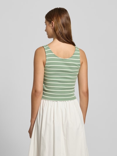 Only Top o kroju slim fit z prążkowaniem model ‘NESSA’ Trzcinowy 5