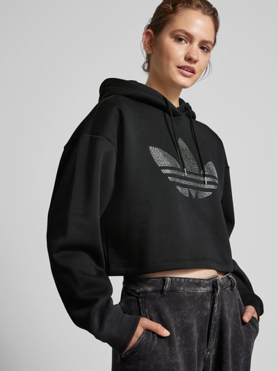 adidas Originals Krótka bluza z kapturem Czarny 3