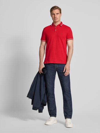 Tommy Hilfiger Regular Fit Poloshirt aus Baumwoll-Mix Rot 1