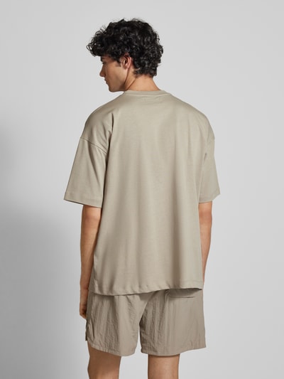 Multiply Apparel Oversized T-shirt met labelprint Beige - 5