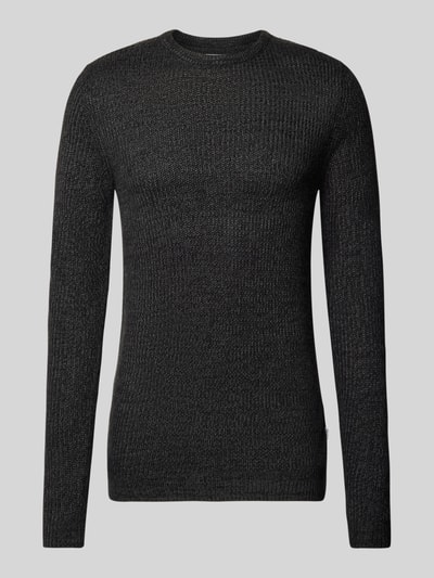 Jack & Jones Strickpullover mit Rundhalsausschnitt Modell 'LEWIS' Anthrazit Melange 2