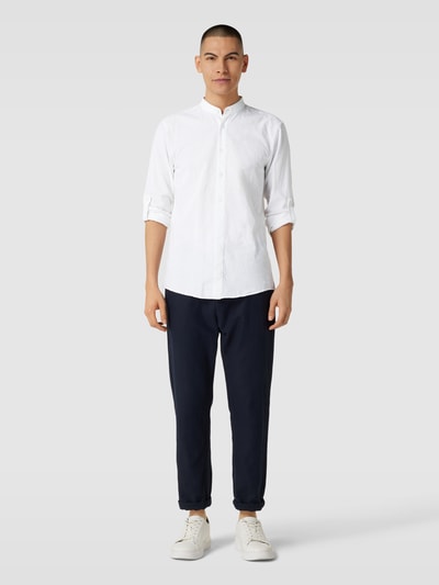 Strellson Regular Fit Freizeithemd mit Stehkragen Modell 'Conell' Weiß 1