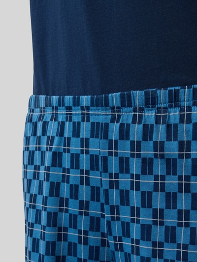 Schiesser Pyjama met geribde ronde hals Marineblauw - 2