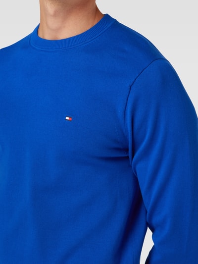 Tommy Hilfiger Gebreide pullover met labelstitching Koningsblauw - 3