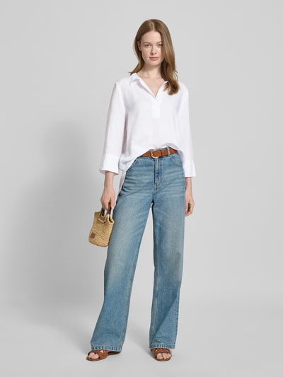 ETERNA Regular Fit Bluse aus Lyocell-Leinen-Mix mit 3/4-Arm Weiss 1
