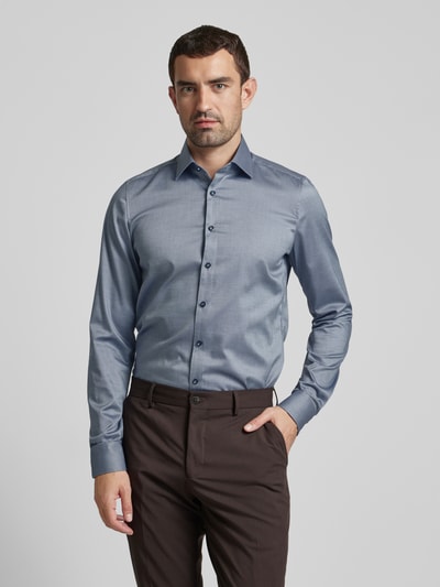 OLYMP Level Five Slim fit zakelijk overhemd met kentkraag, model 'New York' Marineblauw - 4