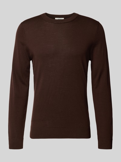 SELECTED HOMME Regular fit pullover van zuivere merinowol, model 'TRAY' Donkerbruin - 2