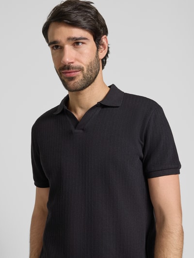 MCNEAL Regular Fit Poloshirt mit V-Ausschnitt Black 3