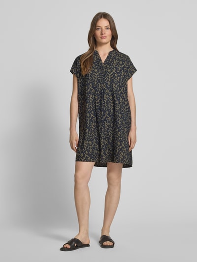 OPUS Sukienka mini z dekoltem w serek model ‘Wulara’ Ciemnoniebieski 1