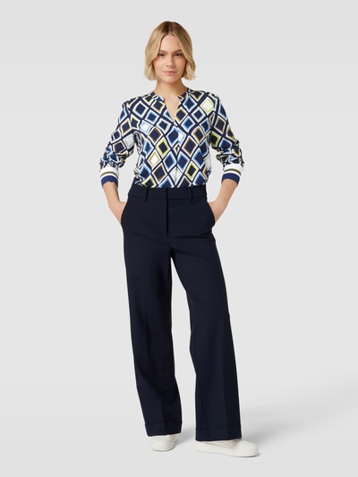 Emily Van den Bergh Blusenshirt mit Allover-Muster Marine 1