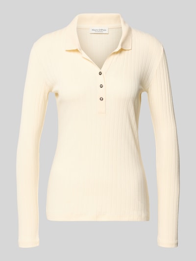 Marc O'Polo Slim fit shirt met lange mouwen van een mix van katoen en modal Offwhite - 2