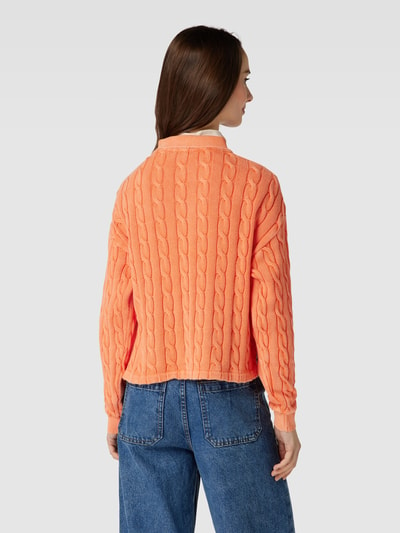 Polo Ralph Lauren Strickpullover mit Zopfmuster Modell 'POLO' Orange 5