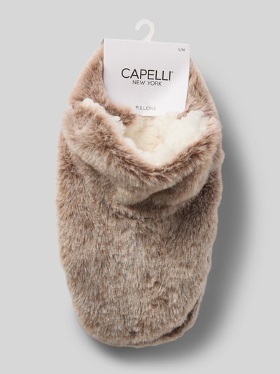 CAPELLI NEW YORK Hausschuhe aus Kunstfell Taupe 3
