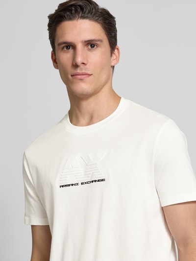 ARMANI EXCHANGE T-shirt z nadrukiem z logo Złamany biały 3